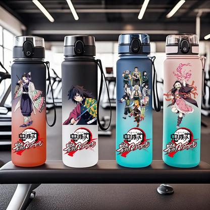650ML Demon Slayer Kamado Tanjirou Water Bottle Kamado Nezuko Kochou Shinobu Fitness Drink Bottle Kettle Travel Office Jugs