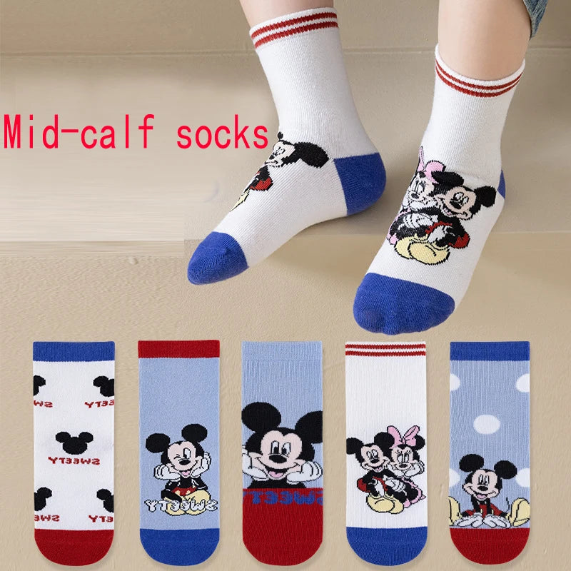 5 Pair/Lot Autumn Winter Children Cartoon Socks Baby Cute Trendy Cotton Pokemon Print Socks Comfortable Girls Boys Sport Socks