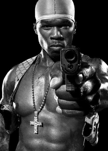 American Hip-hop Rap Musician 50 Cent Singer Portrait Canvas Painting Wall Art Picture Aesthetic Room Home Decoration Fans Gift