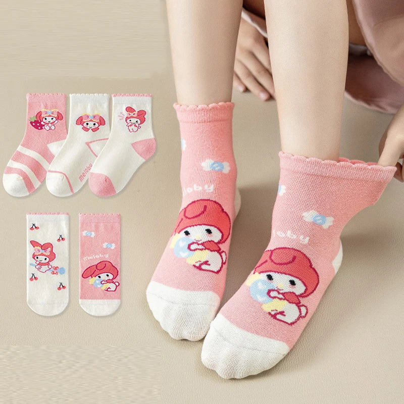 5 Pair/Lot Autumn Winter Children Cartoon Socks Baby Cute Trendy Cotton Pokemon Print Socks Comfortable Girls Boys Sport Socks