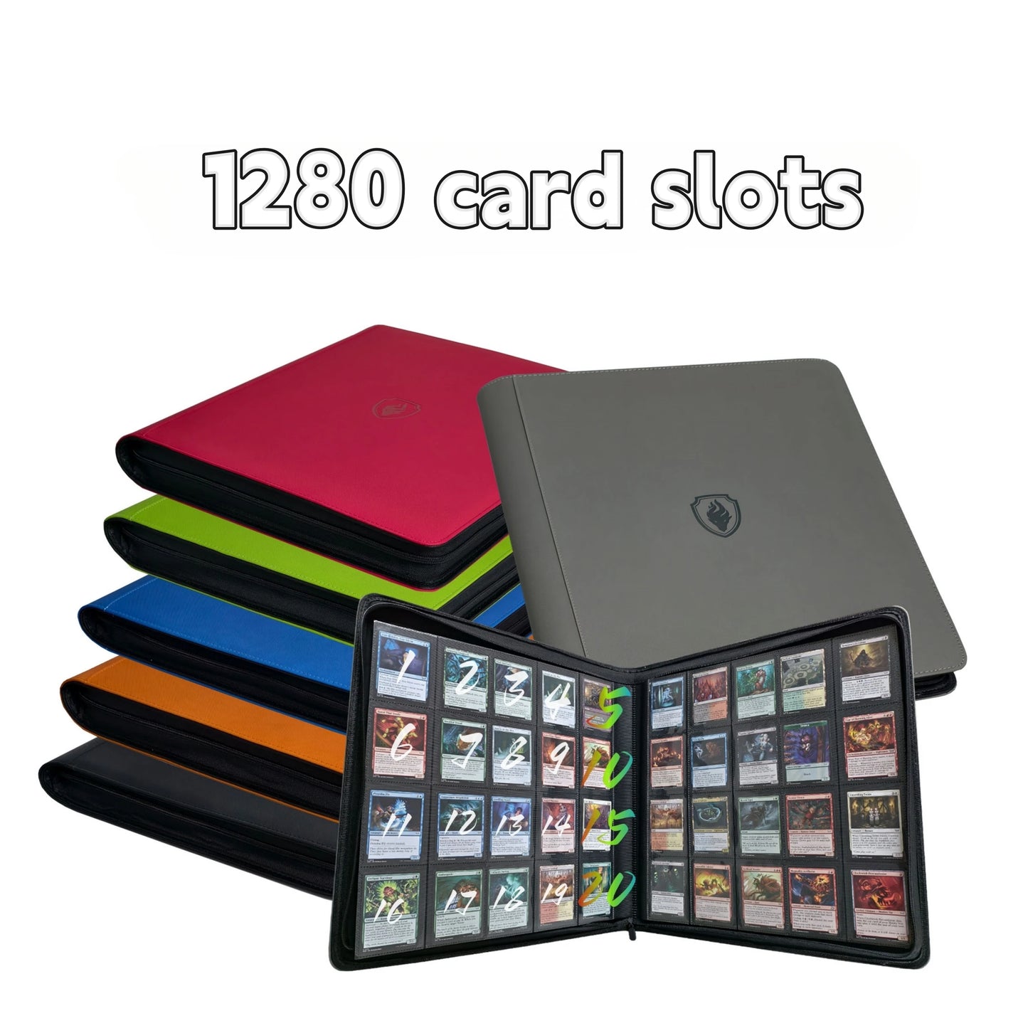 1280+ Cards 20 Pocket Card Binder Collector Card Album - Pages Compatible with Pokemon Cards, Sports Cards, Yugioh, MTG