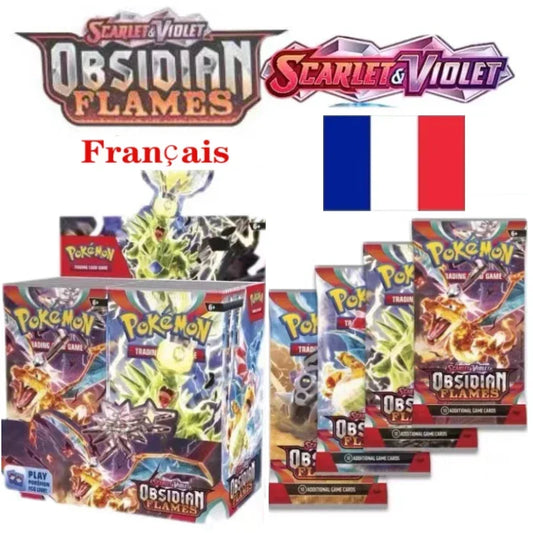 French Version Pokémon TCG: 360Pcs Scarlet & Violet Obsidian Flames Evolving Skies Booster Box Pokemon Cards 36 Pack Box Gifts