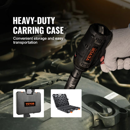 VEVOR 23PCs 1/2" Drive Impact Socket Set Socket Set SAE (7/16" -1")& Metric (13-24mm) 6 Point Cr-V Alloy Steel Auto Repair