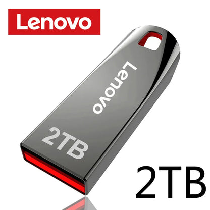 Lenovo 2TB USB-flashstations Mini Metal Real Capacity Memory Stick Zwarte pendrive Creatief zakelijk geschenk Zilveren opslag U-schijf 