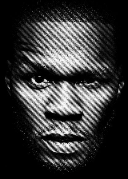 American Hip-hop Rap Musician 50 Cent Singer Portrait Canvas Painting Wall Art Picture Aesthetic Room Home Decoration Fans Gift