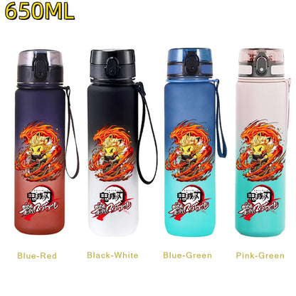 650ML Demon Slayer Kamado Tanjirou Water Bottle Kamado Nezuko Kochou Shinobu Fitness Drink Bottle Kettle Travel Office Jugs