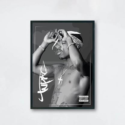 Famous Rapper 2Pac Posters Tupac Shakur Rap Prints Canvas Painting Wall Art Pictures Home Living Room Hip-hop Music Decoration