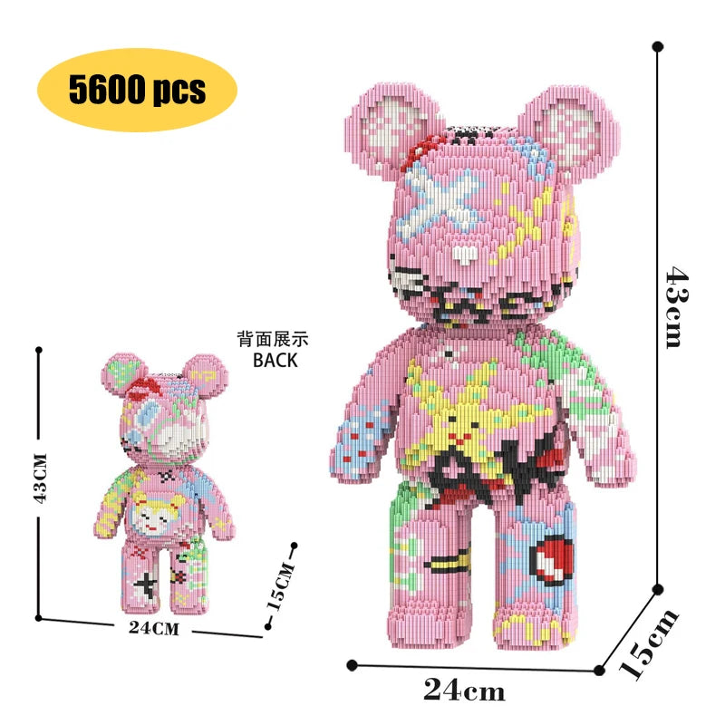 Kawaii Bear Building Blocks,assembly Toys,Ornaments, Home Decor,Creative Building Blocks,Thinking Developing Toys,Toys for Gifts
