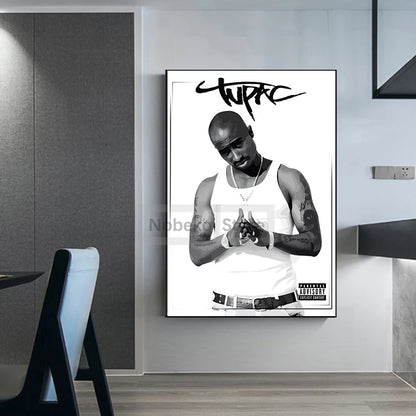 Famous Rapper 2Pac Posters Tupac Shakur Rap Prints Canvas Painting Wall Art Pictures Home Living Room Hip-hop Music Decoration