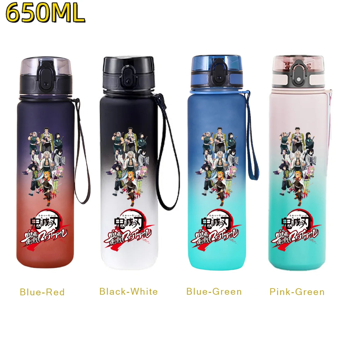 650ML Demon Slayer Kamado Tanjirou Water Bottle Kamado Nezuko Kochou Shinobu Fitness Drink Bottle Kettle Travel Office Jugs