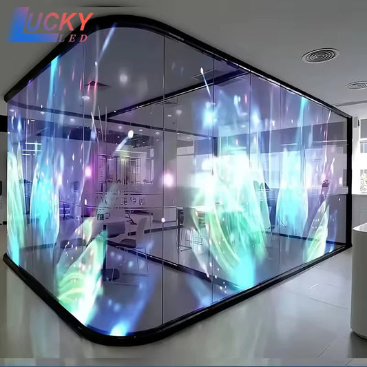 Factory Price LED Ultra - thin Transparent Flexible Display P6 P8 Crystal Film Soft Self - adhesive Window Glass Screen