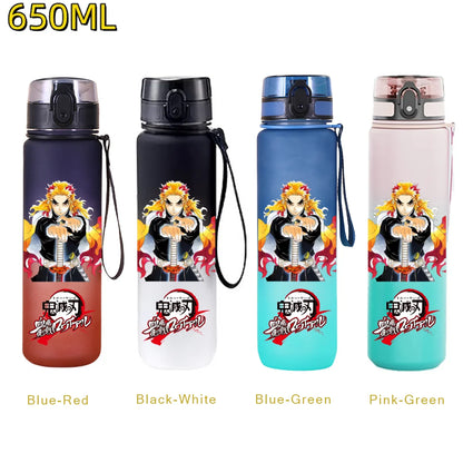 650ML Demon Slayer Kamado Tanjirou Water Bottle Kamado Nezuko Kochou Shinobu Fitness Drink Bottle Kettle Travel Office Jugs
