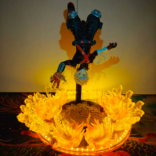 My Hero Academia Anime Katsuki Bakugo Maximatic Awakening Explosions Effect DIY Action Figures & Base & Lamp Collection