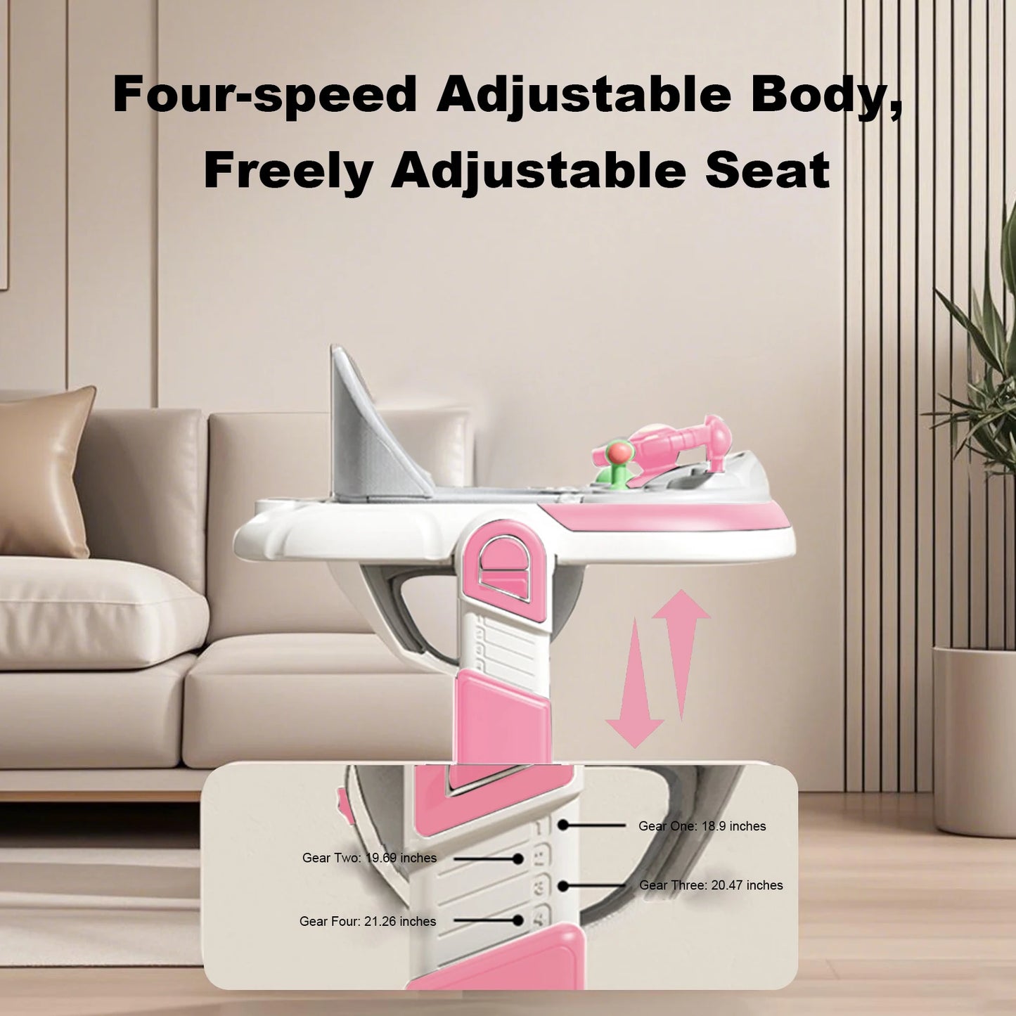 New 4 In 1 Baby Infant Walker Toddler Baby Push Walker Removable Feeding Tray And Music Tray Foldable Walker Child Handcart