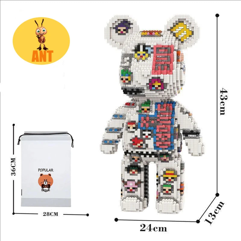 Kawaii Bear Building Blocks,assembly Toys,Ornaments, Home Decor,Creative Building Blocks,Thinking Developing Toys,Toys for Gifts