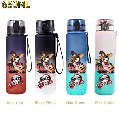 650ML Demon Slayer Kamado Tanjirou Water Bottle Kamado Nezuko Kochou Shinobu Fitness Drink Bottle Kettle Travel Office Jugs