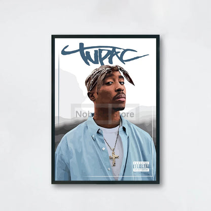 Famous Rapper 2Pac Posters Tupac Shakur Rap Prints Canvas Painting Wall Art Pictures Home Living Room Hip-hop Music Decoration
