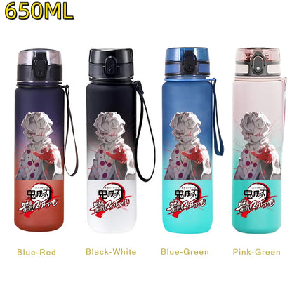 650ML Demon Slayer Kamado Tanjirou Water Bottle Kamado Nezuko Kochou Shinobu Fitness Drink Bottle Kettle Travel Office Jugs