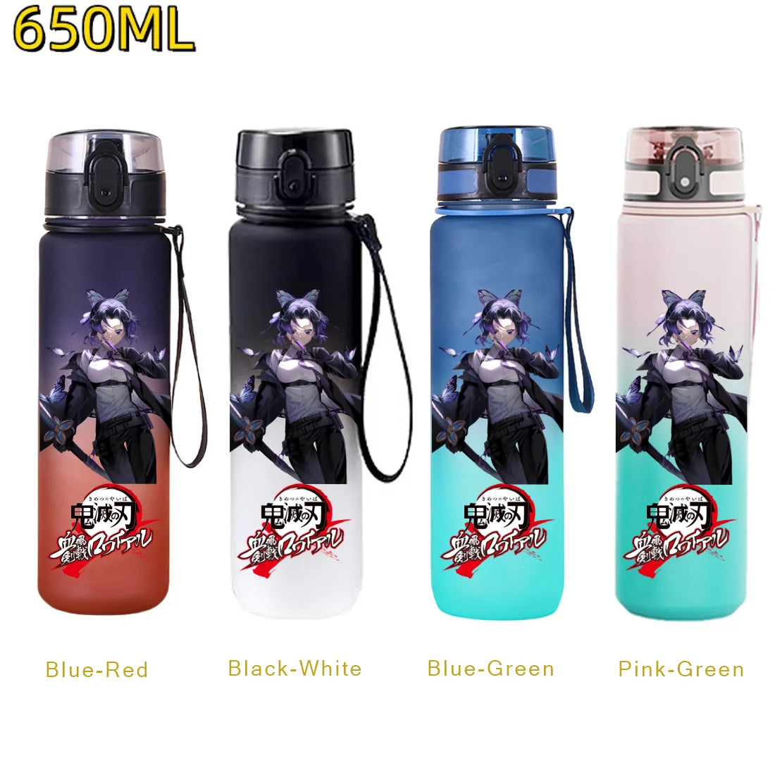 650ML Demon Slayer Kamado Tanjirou Water Bottle Kamado Nezuko Kochou Shinobu Fitness Drink Bottle Kettle Travel Office Jugs