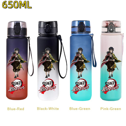 650ML Demon Slayer Kamado Tanjirou Water Bottle Kamado Nezuko Kochou Shinobu Fitness Drink Bottle Kettle Travel Office Jugs