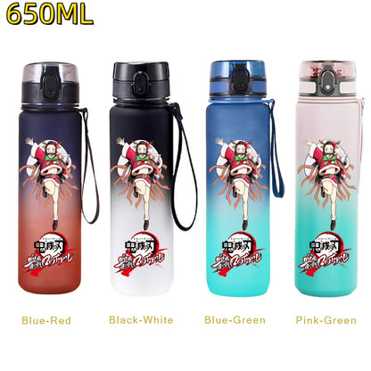 650ML Demon Slayer Kamado Tanjirou Water Bottle Kamado Nezuko Kochou Shinobu Fitness Drink Bottle Kettle Travel Office Jugs