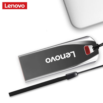 Lenovo 2TB USB-flashstations Mini Metal Real Capacity Memory Stick Zwarte pendrive Creatief zakelijk geschenk Zilveren opslag U-schijf 