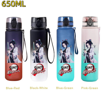 650ML Demon Slayer Kamado Tanjirou Water Bottle Kamado Nezuko Kochou Shinobu Fitness Drink Bottle Kettle Travel Office Jugs