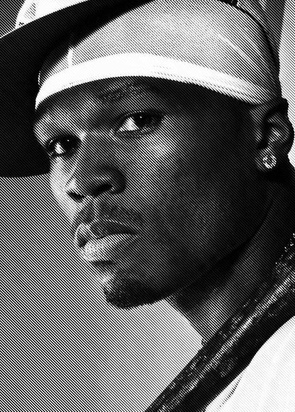 American Hip-hop Rap Musician 50 Cent Singer Portrait Canvas Painting Wall Art Picture Aesthetic Room Home Decoration Fans Gift