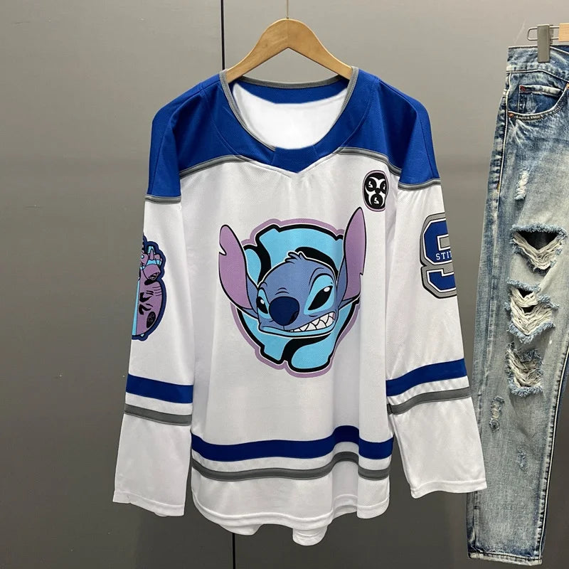 2025 Fashion Personality Men's and Women's Printed Long Sleeve T-shirt, Quick Drying and Breathable Retro Hockey Jersey 3189