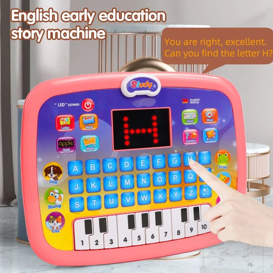 LED Tablet Learning Machine Eight Modes Recognize Letters Numbers English Early Education Toy Intelligent Story Machine Gifts