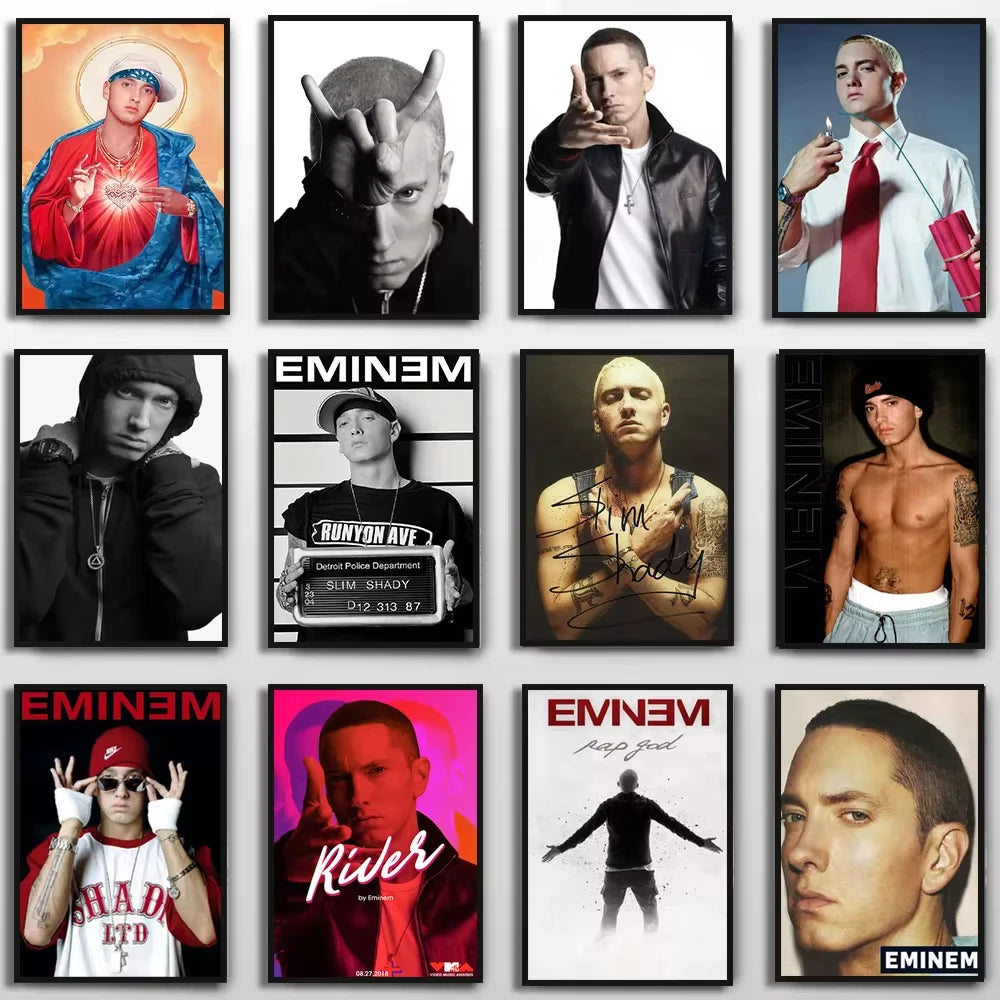 Super Rapper Eminems Posters and Prints Great Rap Singer Canvas Painting Music Star Wall Art Picture for Bedroom Home Decor