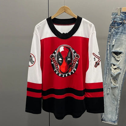 2025 Fashion Personality Men's and Women's Printed Long Sleeve T-shirt, Quick Drying and Breathable Retro Hockey Jersey 3189
