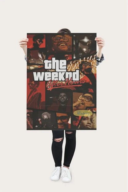 The Weeknd Poster Music Album Pop Rap Hip Hop Singer Life Photos Room Living Canvas Painting Print Wall Art Home Decor Pictures
