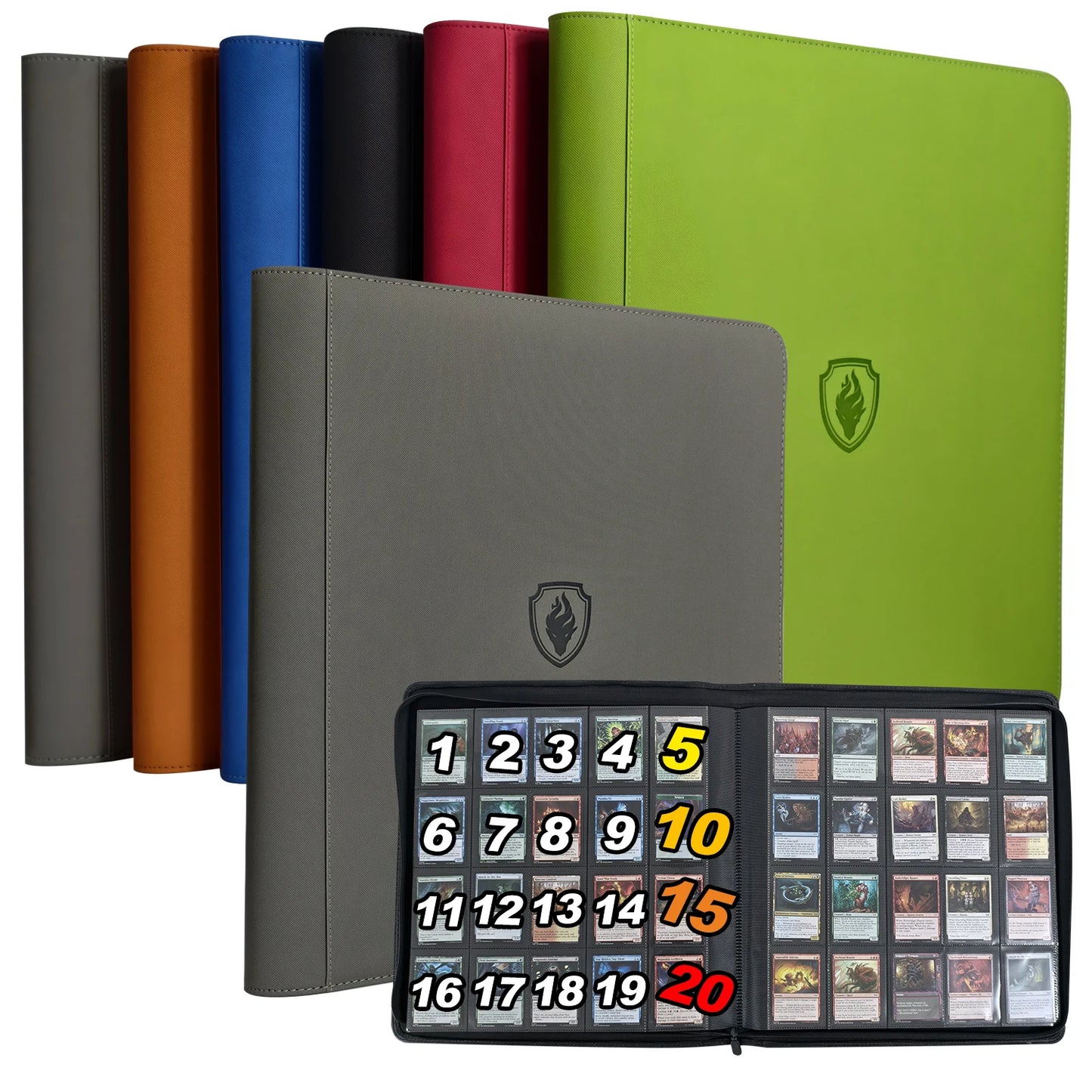 1280+ Cards 20 Pocket Card Binder Collector Card Album - Pages Compatible with Pokemon Cards, Sports Cards, Yugioh, MTG