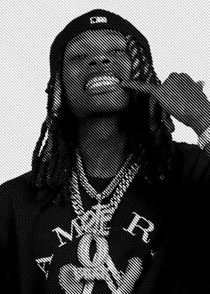 Famous Rapper LIL BABY/Drake/the Weekend Black and White Posters Canvas Painting and Prints Wall Art Picture for Room Home Decor