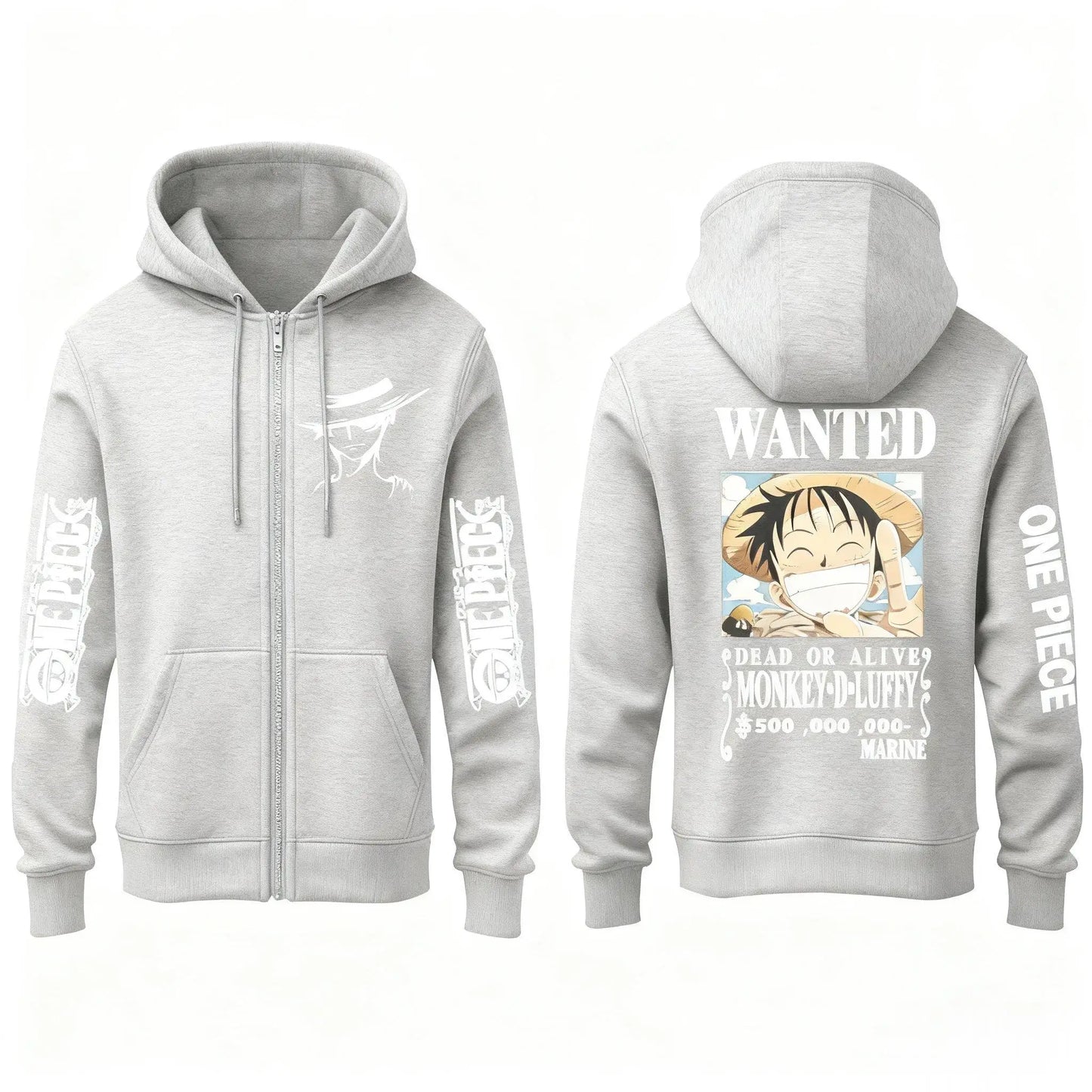 One Piece Anime Hoodie Luffy Wanted Print Sweatshirt Men Women Autumn Winter Casual Cosplay Jacket Hooded Pullover Streetwear