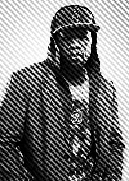 American Hip-hop Rap Musician 50 Cent Singer Portrait Canvas Painting Wall Art Picture Aesthetic Room Home Decoration Fans Gift