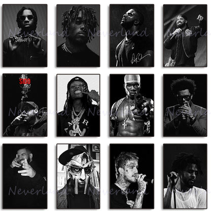 Famous Rapper LIL BABY/Drake/the Weekend Black and White Posters Canvas Painting and Prints Wall Art Picture for Room Home Decor