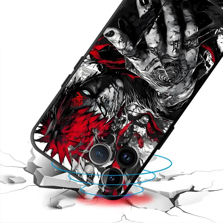 Anime Cool Gaara Black Soft Phone Cover Case for iPhone XR 13 12 11 Pro Max 15 16 14 Plus 7 8 XS Max