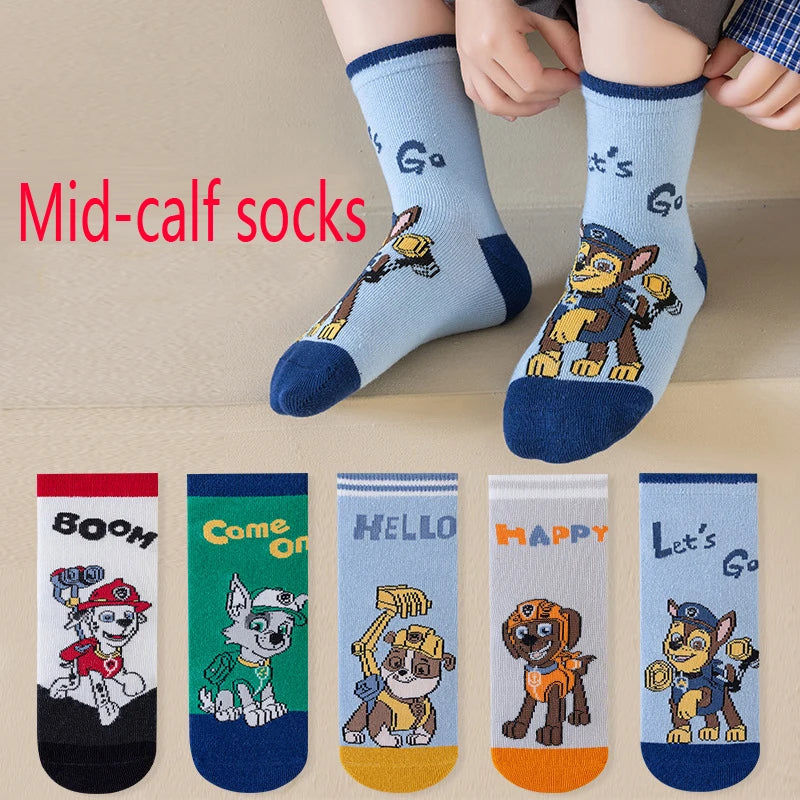 5 Pair/Lot Autumn Winter Children Cartoon Socks Baby Cute Trendy Cotton Pokemon Print Socks Comfortable Girls Boys Sport Socks