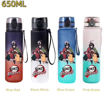 650ML Demon Slayer Kamado Tanjirou Water Bottle Kamado Nezuko Kochou Shinobu Fitness Drink Bottle Kettle Travel Office Jugs