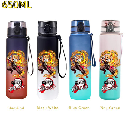 650ML Demon Slayer Kamado Tanjirou Water Bottle Kamado Nezuko Kochou Shinobu Fitness Drink Bottle Kettle Travel Office Jugs