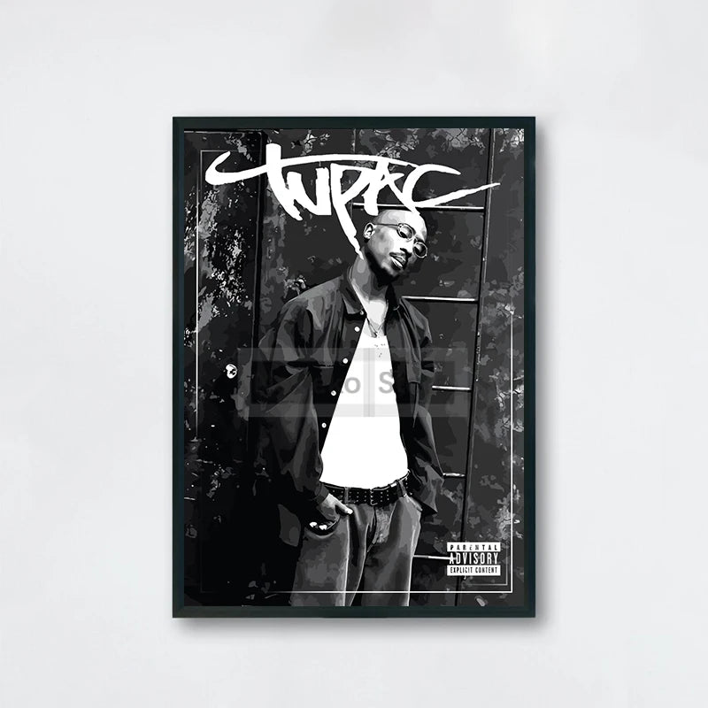 Famous Rapper 2Pac Posters Tupac Shakur Rap Prints Canvas Painting Wall Art Pictures Home Living Room Hip-hop Music Decoration