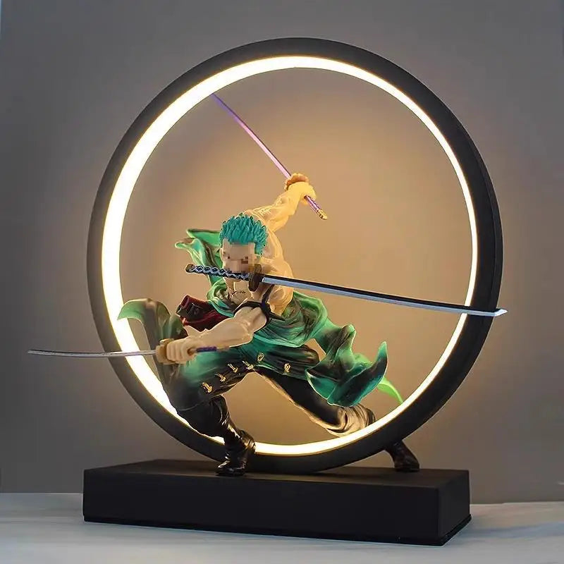 USB Plug in One Piece Zoro 3D LED Night Light Anime Lamp light RGB Dimmable Table Light Bedroom Desk Decorative Gift Anime Fans