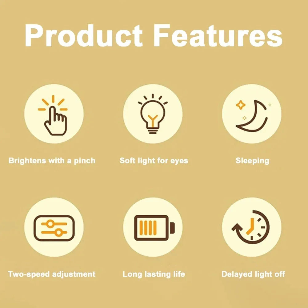 GGbingo Rechargeable Cute Capybara Night Light Novelty Dimmable Nursery Nightlight Touch Lamp Silicone Pat Lamp for Kids Room