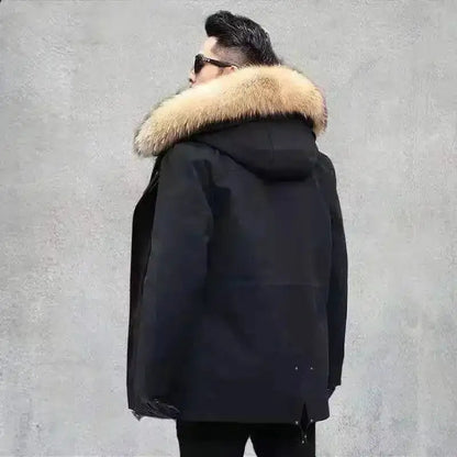 2025 New Casual Down Fox Fur Men's Clothing Coat Winter Jackets Mens Men Jacket