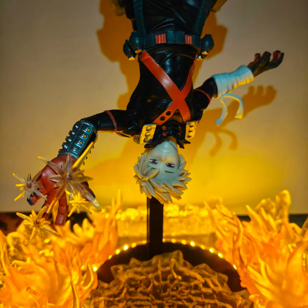 My Hero Academia Anime Katsuki Bakugo Maximatic Awakening Explosions Effect DIY Action Figures & Base & Lamp Collection