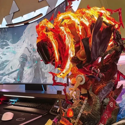 One Piece Gk Anime Figure Luffy With Led Toys Gear 3 Figurine Red Roc Pvc Statue Collectible Model Decoration Birthday Gift