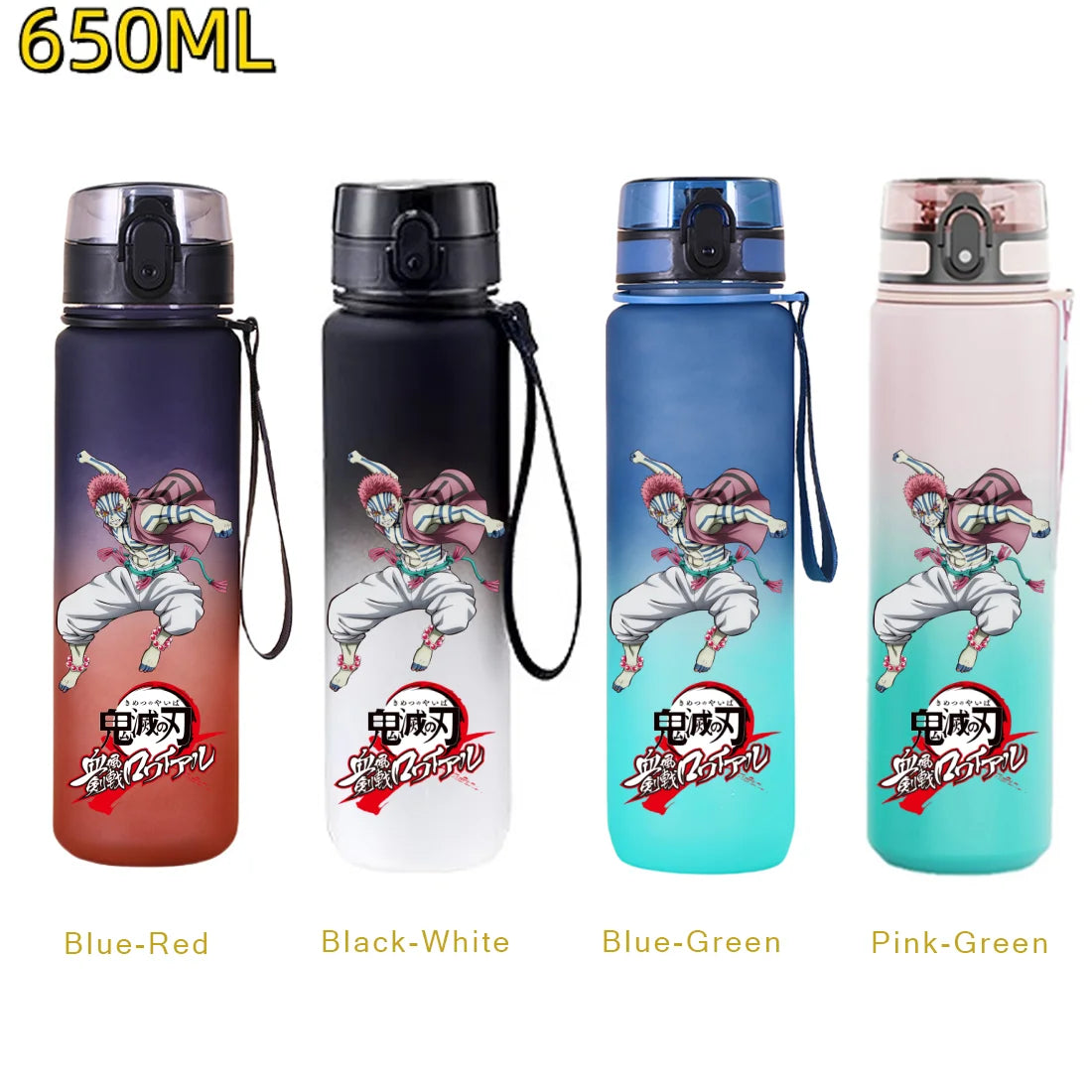 650ML Demon Slayer Kamado Tanjirou Water Bottle Kamado Nezuko Kochou Shinobu Fitness Drink Bottle Kettle Travel Office Jugs