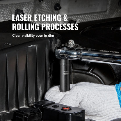 VEVOR 23PCs 1/2" Drive Impact Socket Set Socket Set SAE (7/16" -1")& Metric (13-24mm) 6 Point Cr-V Alloy Steel Auto Repair